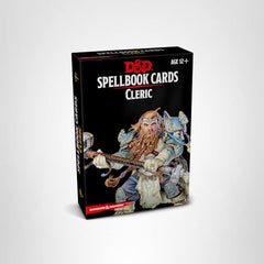 D&D Spellbook Cards Cleric on table for quick spell lookup during combat.