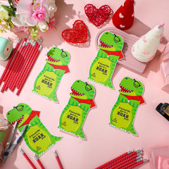 Dunzoom dinosaur card artwork on the Valentine set.