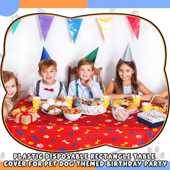 Dunzoom paw print tablecloth party decor ideal for pet birthdays.