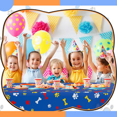 Dunzoom tablecloth spread on table, simple setup for gatherings.