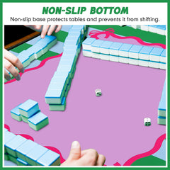 Dunzy mat suitable for Mahjong, poker, dominoes, dice games, and board games.