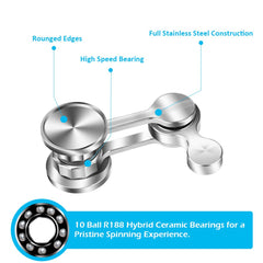 Duomishu stainless-steel construction ensures durable spins.