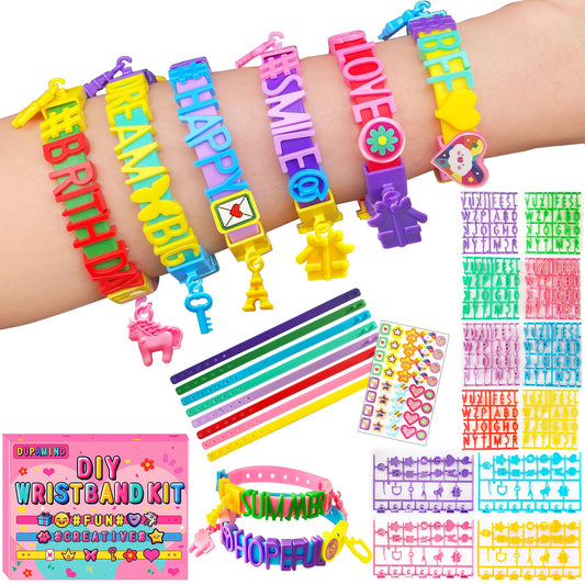 Dupamind bracelet kit showing 8 strap colors for creative mix-and-match projects
