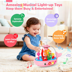 DUPHLAGT press-spin-button activates lights and music for cause-and-effect play