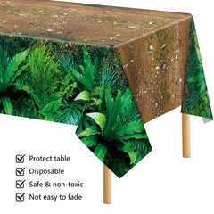 durony forest path tablecloth vibrant jungle greens enhance safari themed baby shower
