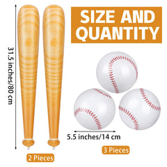 Durony inflatable baseballs, 5.5-inch diameter, ideal for poolside tossing.