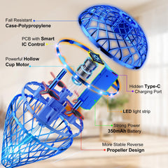 Dusfan compact 4.7-inch diameter drone fits desks and shelves.