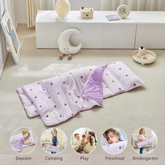 DuShow Nap mat shows built-in name tag for quick child identification.