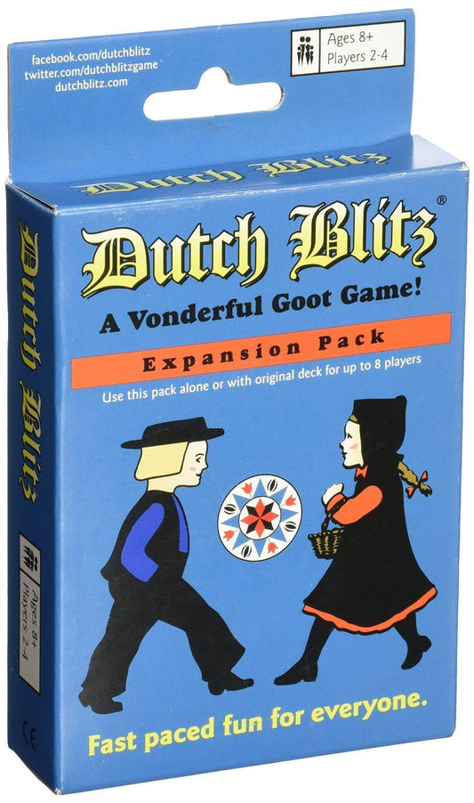 Dutch Blitz Blue Expansion card deck with four new colors for faster rounds.