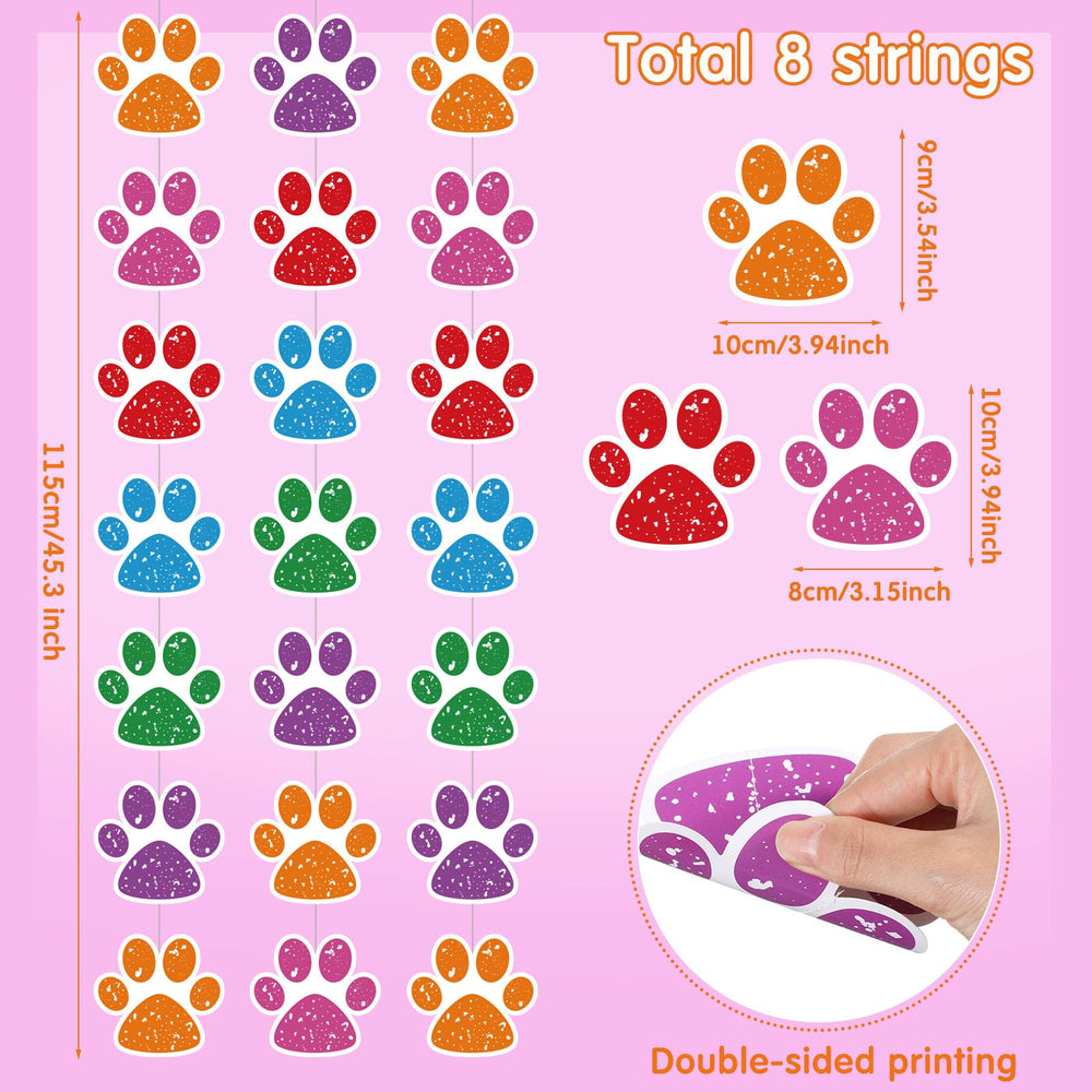 Duraaamo dog-themed party decor with paw prints adds charming ambiance.