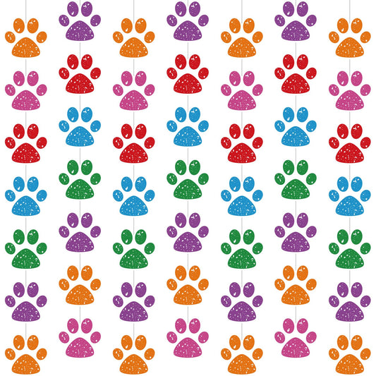 Duraaamo paw print paper garland for birthday and baby shower decoration.
