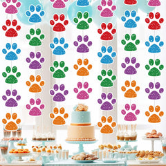 Duraaamo paw print garland creates a playful dog-themed vibe at gatherings.