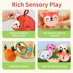 Duwagtry texture-crinkle-rattle textures boost sensory awareness during play.