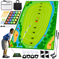 DUYOYU Golf Chipping Game green mat setup enables versatile practice sessions