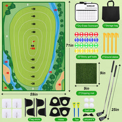 DUYOYU Golf Chipping Game velcro mat closeup showcases durable design