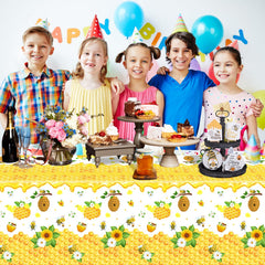 Dvaorc bee-pattern tablecloth flowers honey adds bright decor while protecting surfaces