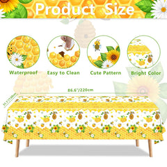 Dvaorc bee theme tablecover waterproof simplifies cleanup after celebrations