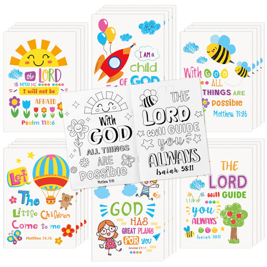 Dvbonike 24Pcs religious coloring books with diverse cover designs for classroom fun.