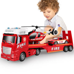 Dwi Dowellin 25.6-inch semi truck toy with detachable trailer for imaginative play.