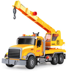 Dwi Dowellin crane truck with lights enhances imaginative play.