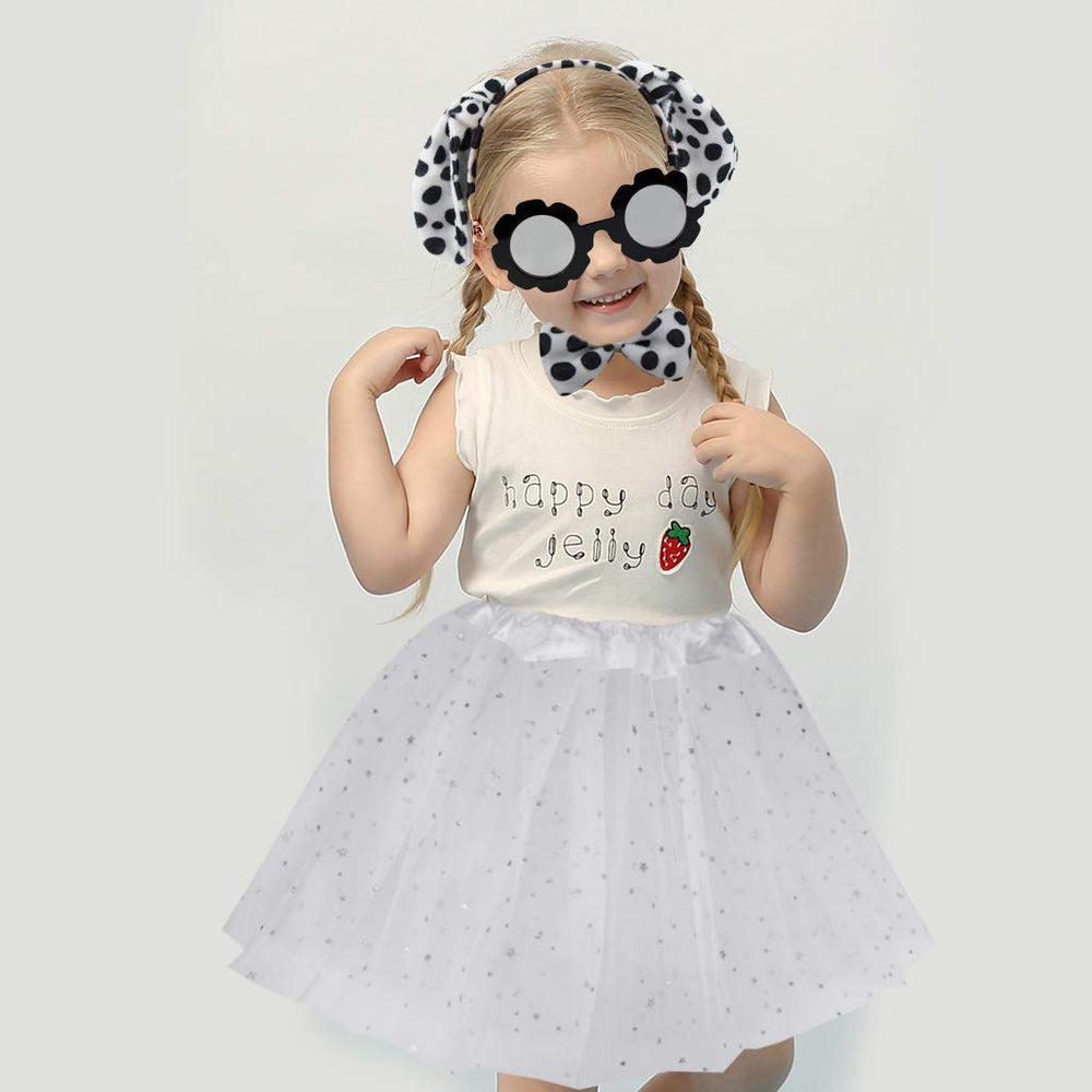 Dxhycc Dalmatian tutu skirt with three-layer sheer tulle adds sparkle.