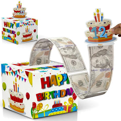 Dxlang Birthday Cash Box Pull showing the pull-out reveal for cash gifts
