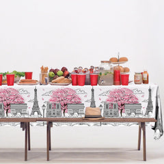 Dydamud Eiffel Tower design closeup, durable PE material protects tables from spills.