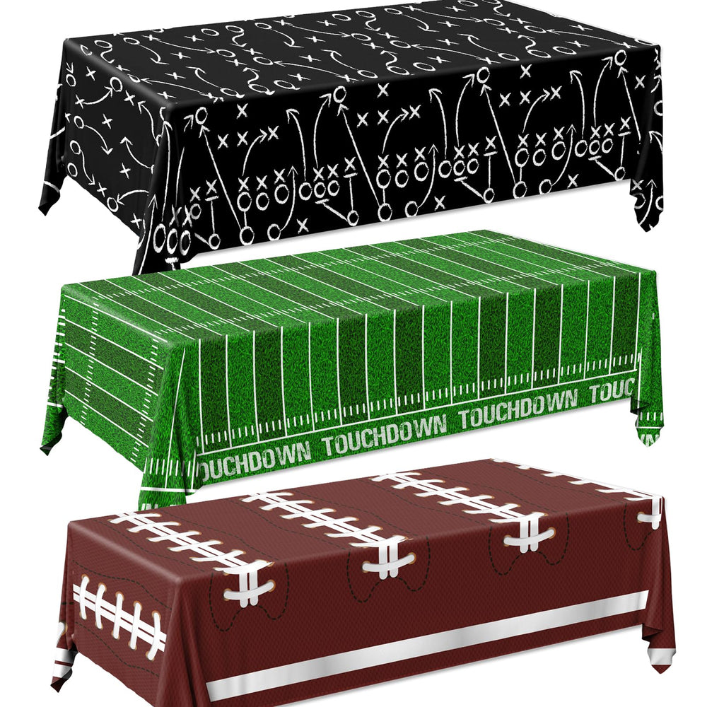 Dydamud football tablecloth design A protects surfaces while adding vibrant tailgate energy.