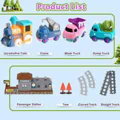 Dynffur train set mixer truck supports hands-on roleplay