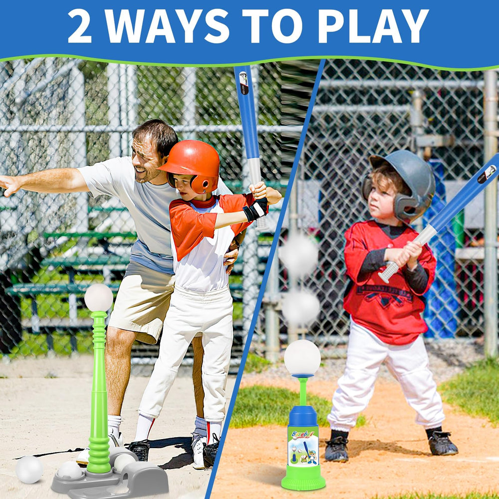 DZLION T Ball Set baseball bat ready for backyard batting practice