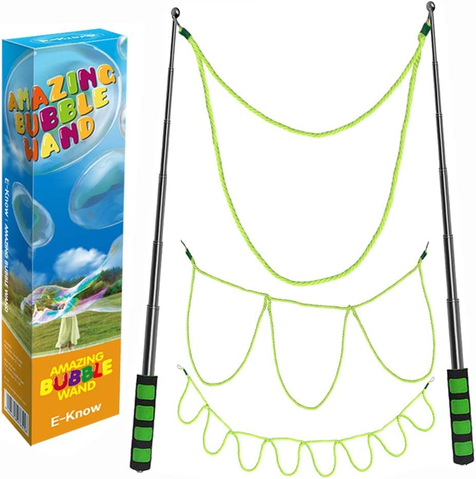 E-Know Bubble Wand with telescopic handle for easy outdoor bubble play