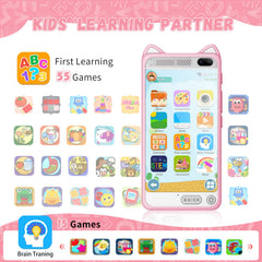 E teacher kids smart phone pink side view highlights compact, kid-friendly design