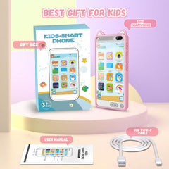 E teacher kids smart phone pink stickers for playful customization