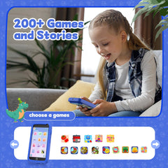 E teacher Kids Smart Phone Toy blue camera function for photos and videos.