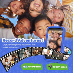 E teacher Kids Smart Phone Toy blue video recording feature for kids.