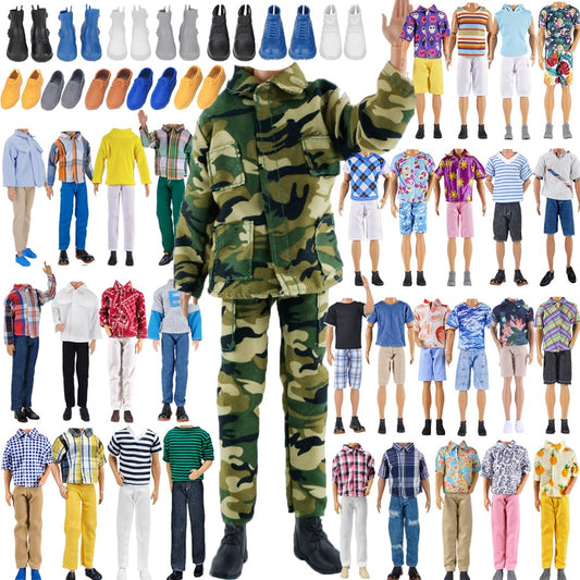 E-TING casual-sets display versatile outfits for a 12-inch boy doll