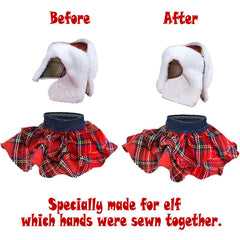 E-TING handmade vintage elf outfit, durable keepsake for many holidays