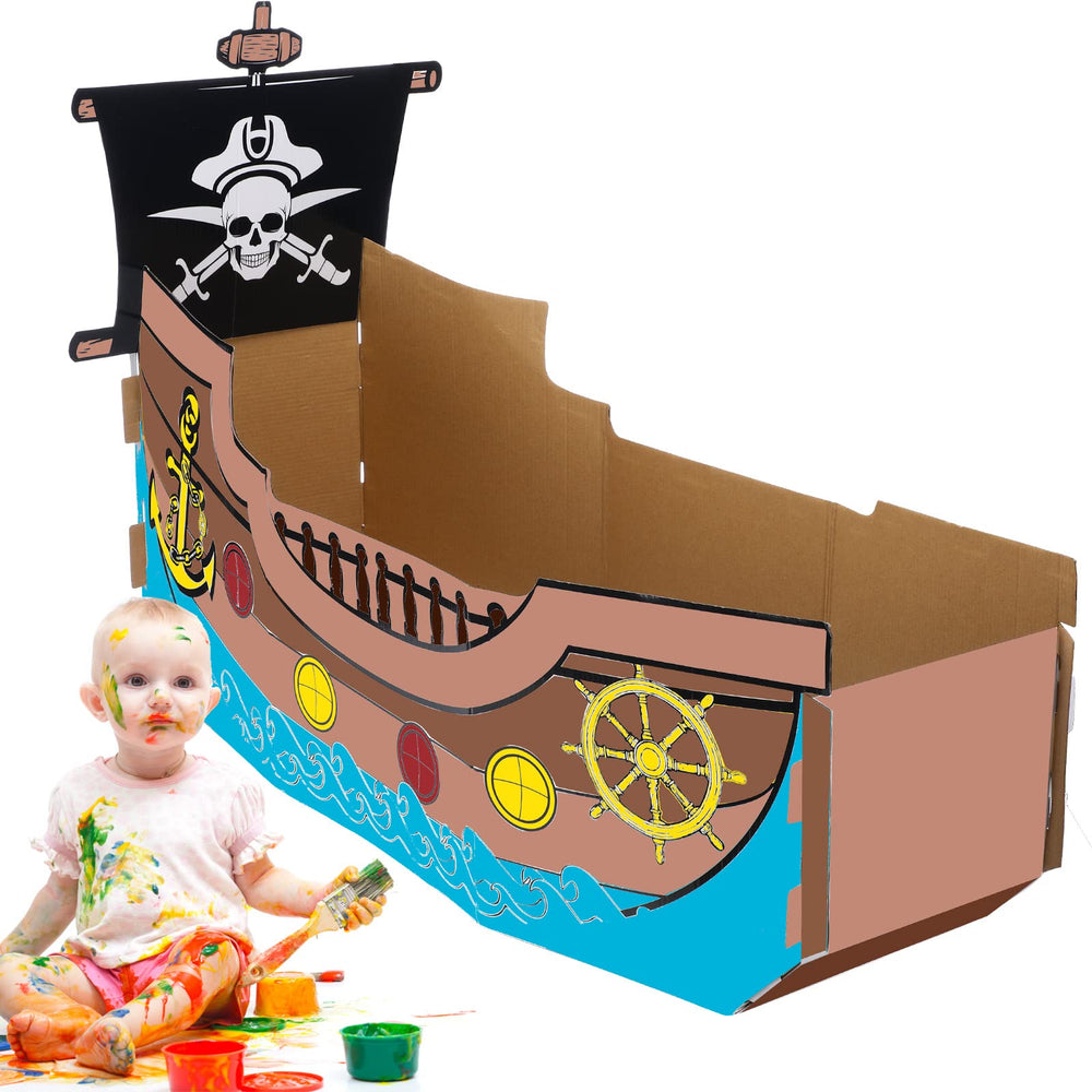 Eaasty pirate ship DIY coloring materials kit supports creative crafts.