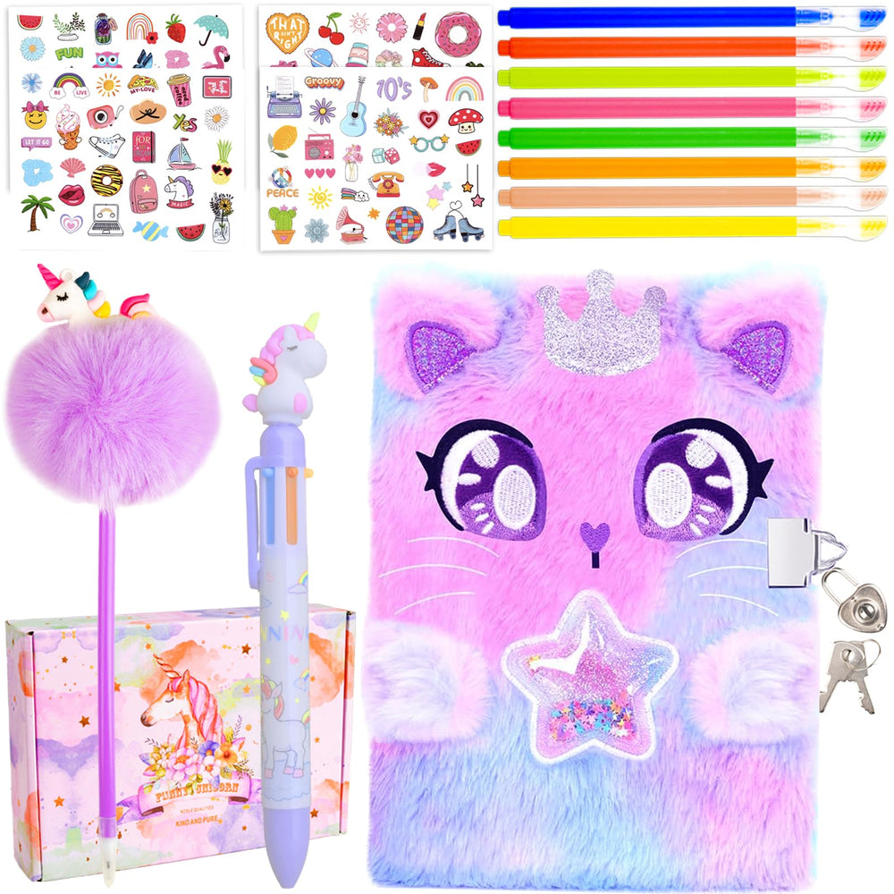 EABUY Girls Diary cover close-up with holographic fabric, ideal for gifting