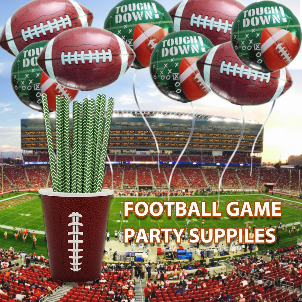 EaciTown football-themed paper cups for baby showers and events