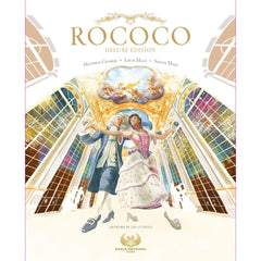 Eagle-Gryphon Games Rococo Deluxe Edition box art invites strategic play with an elegant ball theme.