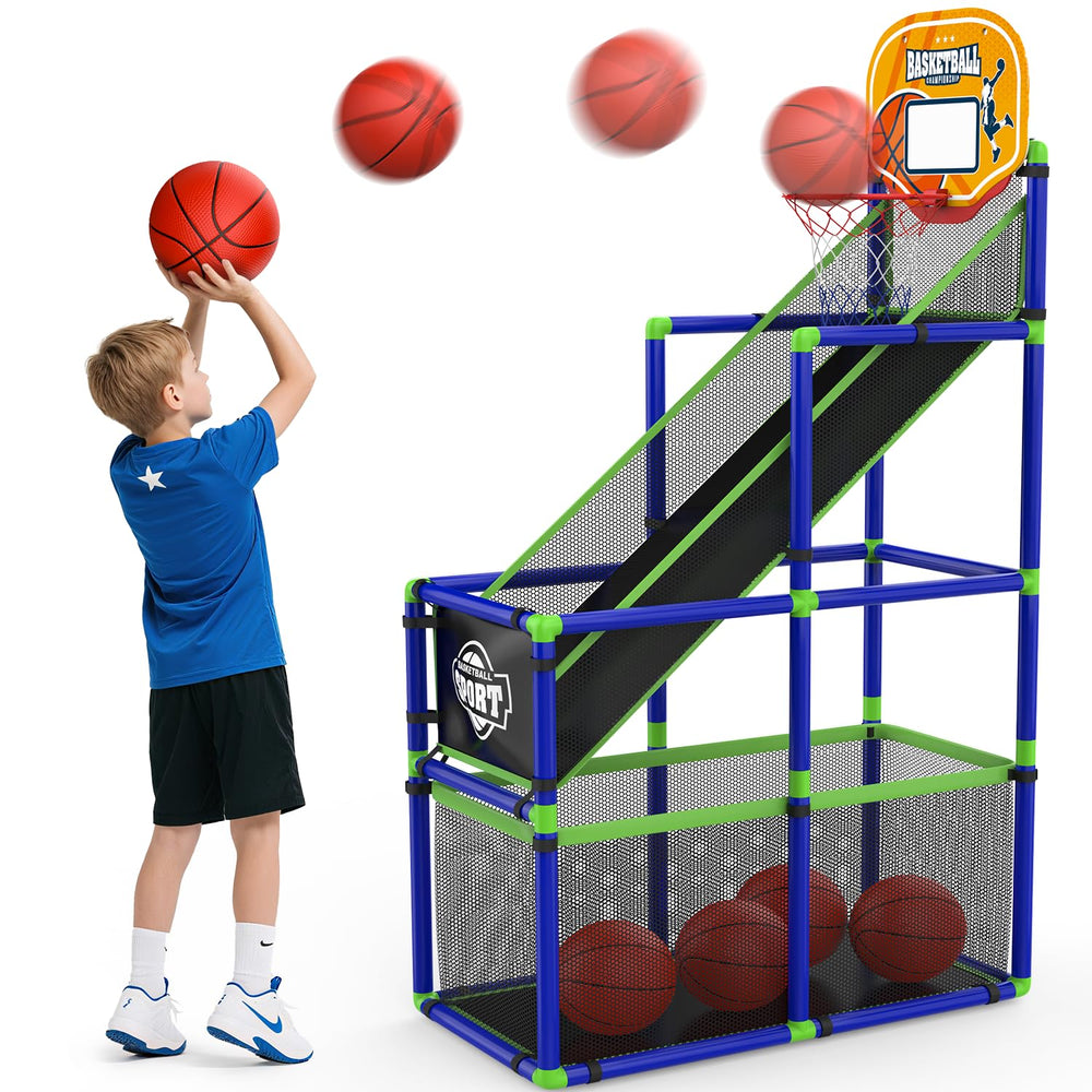 EagleStone Arcade basketball hoop indoors setup for home play.