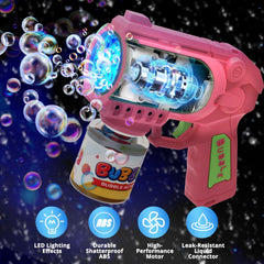 EagleStone bubble gun in action producing vibrant bubbles.