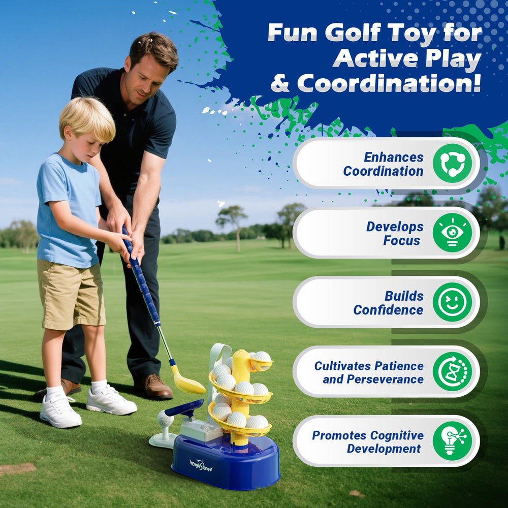 EagleStone adjustable-length golf club ready for growing kids