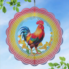 Eandisom 12-inch chicken wind spinner spins vividly in the garden