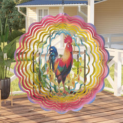 Eandisom chicken wind spinner with reflective glitter for outdoor sparkle
