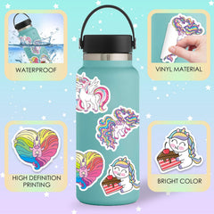EAPHANT Unicorns stickers on notebooks, perfect for school and journaling.