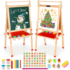 EAQ Easel wooden frame with sturdy pine wood for durable kids’ art sessions.
