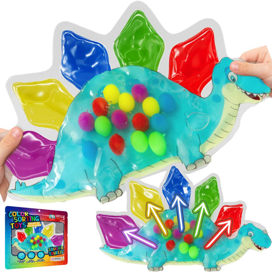 Early Explorer Toys dinosaur color sort enhances color recognition during play.