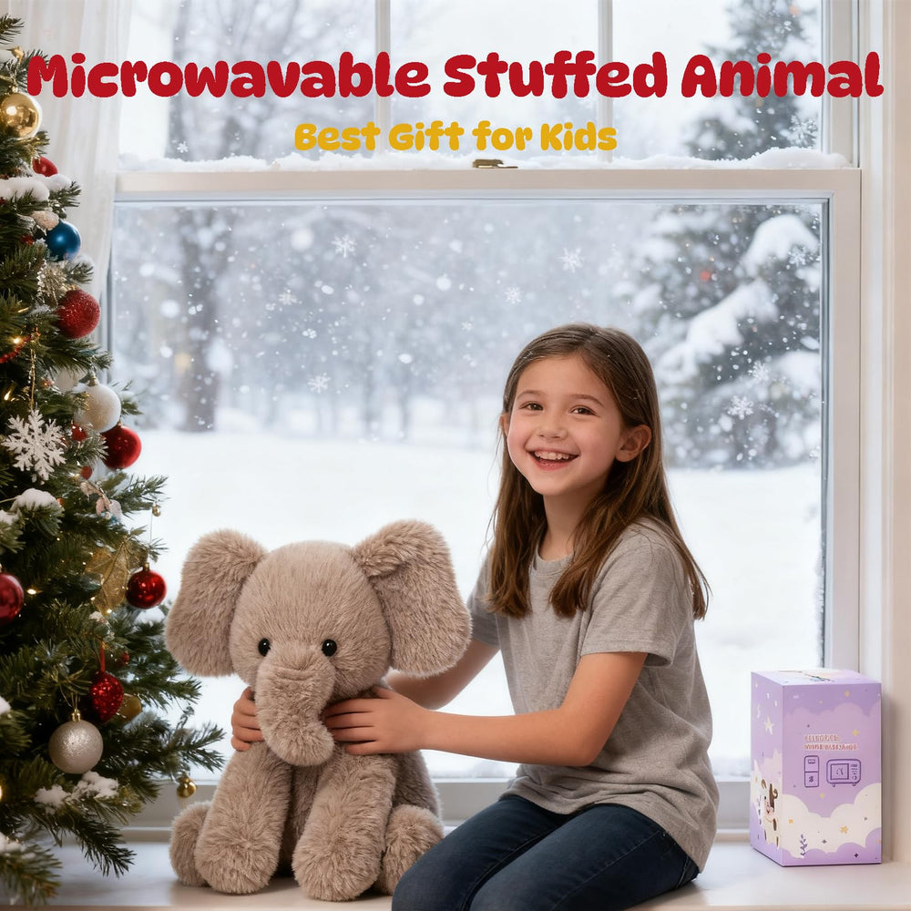 Easfan 12.5-inch elephant plush is soft, cuddly, and easy to carry.